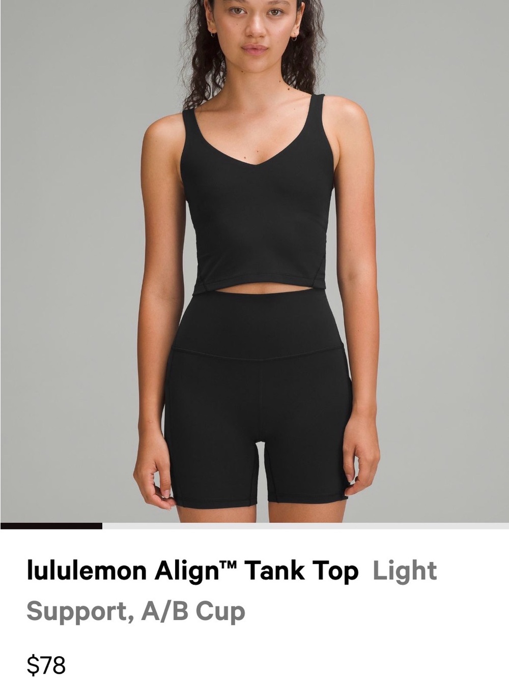 lululemon athletica Align Cropped Tank Top - Black